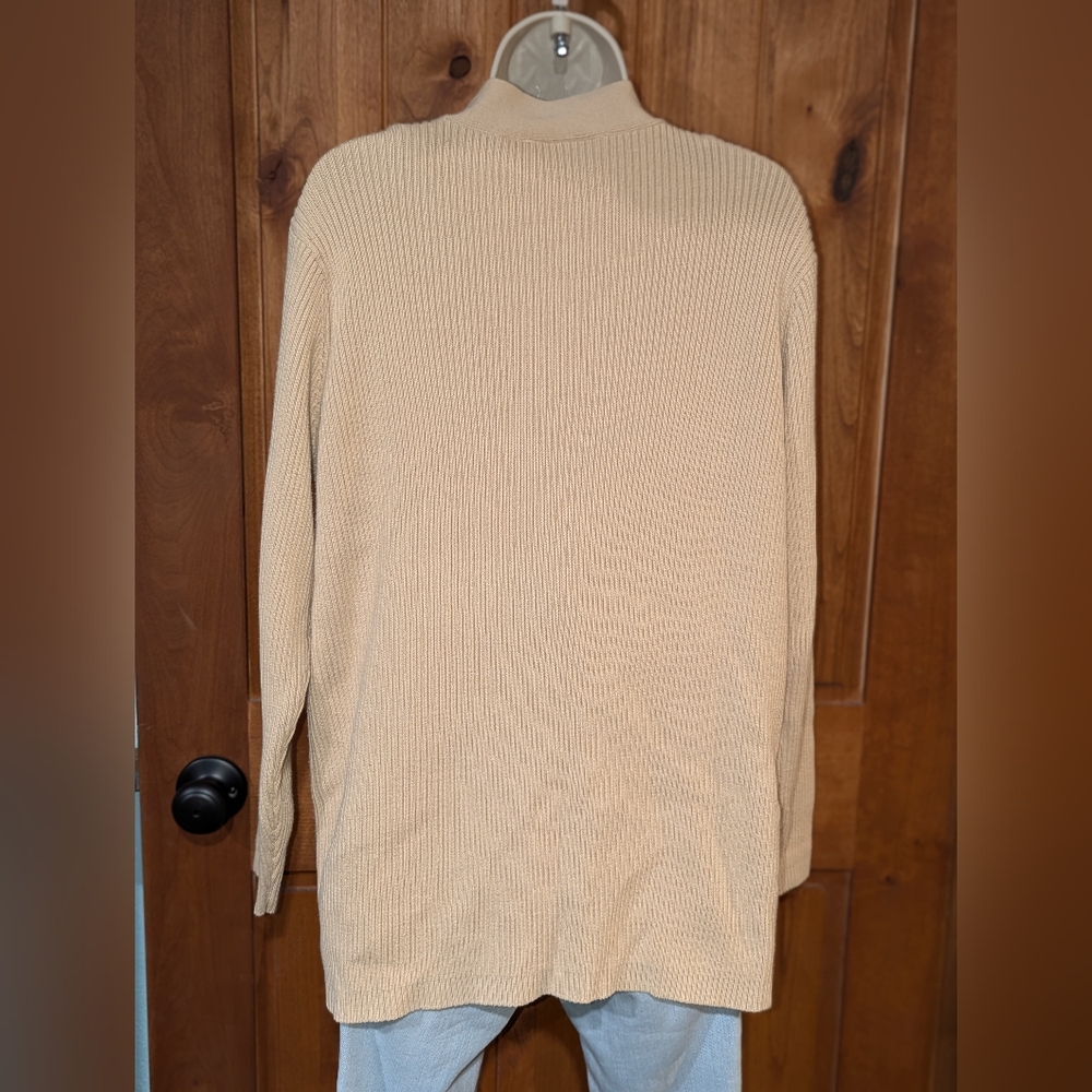 Liz Claiborne Cream Open-Front Cardigan Sweater - Picture 3 of 6